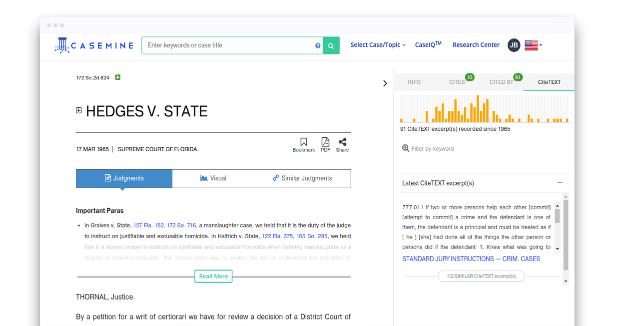 CiteTEXT for a particular judgment